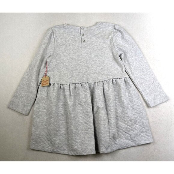 CANDY CANE CUTIE - GIRL'S GRAY CHRISTMAS DRESS - SIZE M 8/10 - Picture 6 of 7